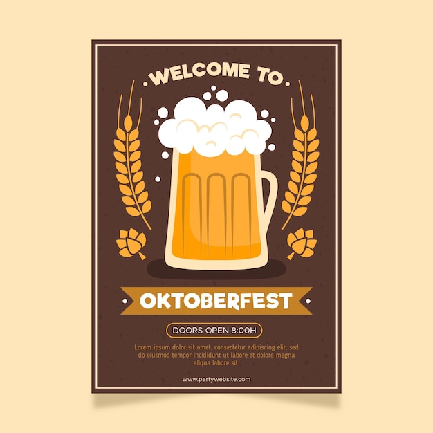 Oktoberfest poster in flat design