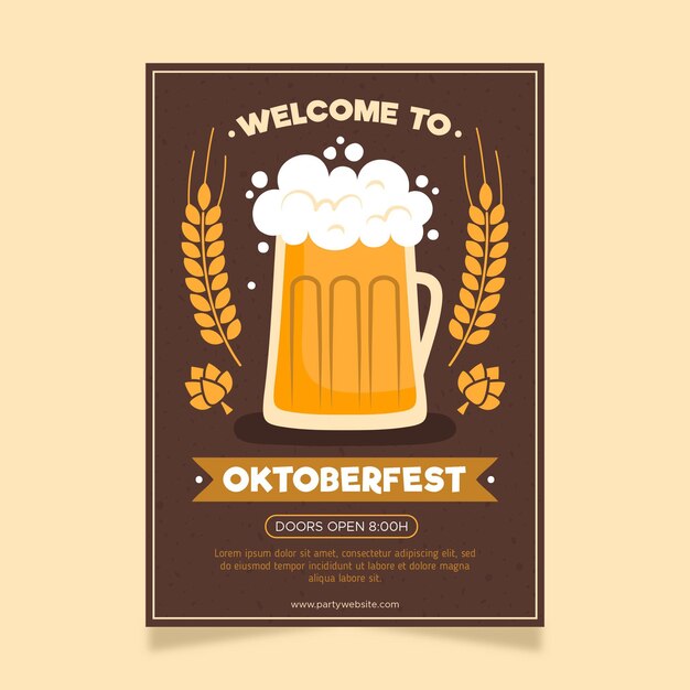 oktoberfest poster in flat design