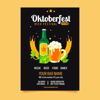 Poster dell'oktoberfest in design piatto