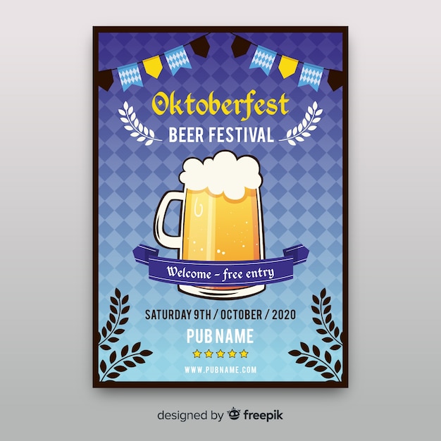 Stile piano del modello di poster di oktoberfest