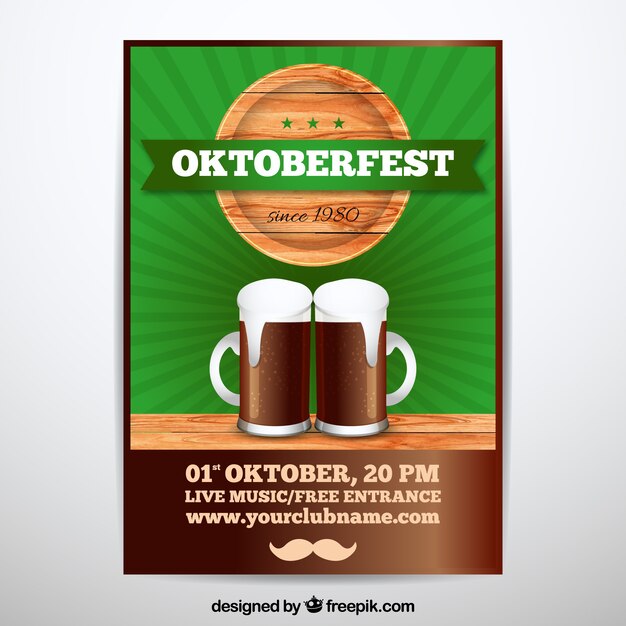 Oktoberfest poster with black beer