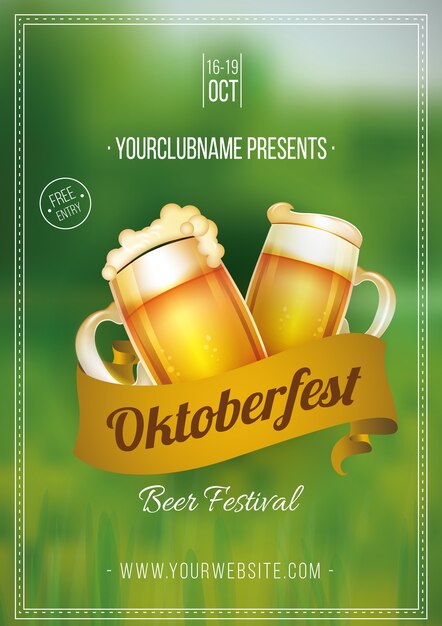 Oktoberfest poster with a green background