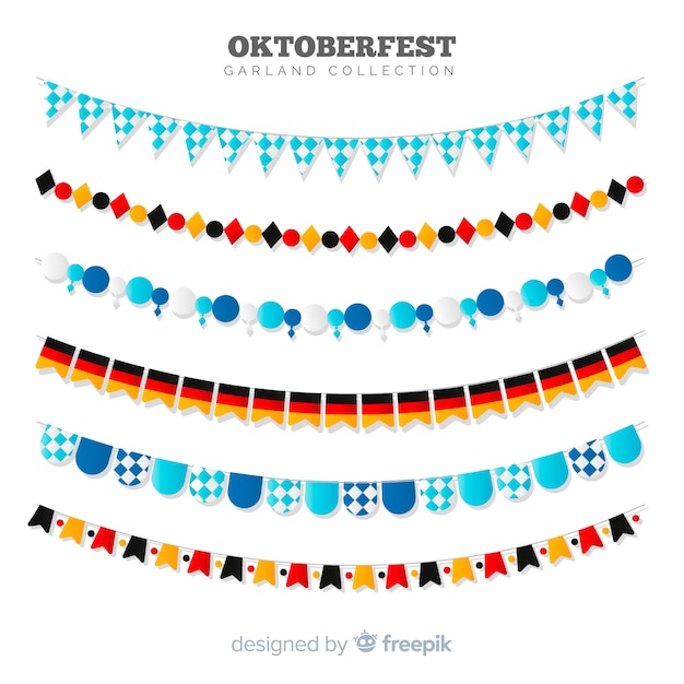 Free vector oktoberfest ribbon or garland collection
