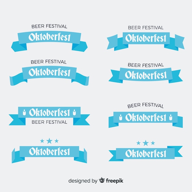 Free vector oktoberfest ribbon or garland collection