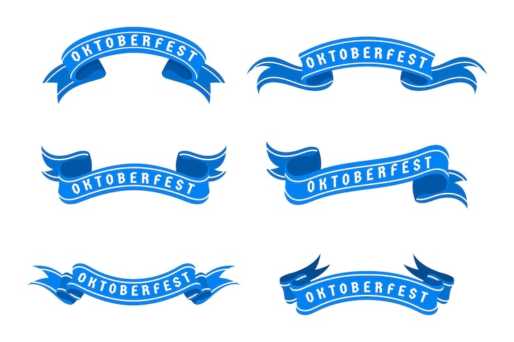 Free Vector oktoberfest ribbons collection