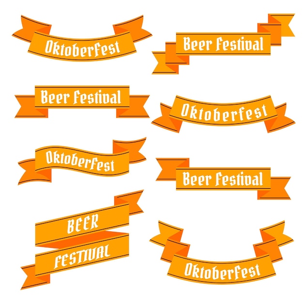 Free vector oktoberfest ribbons collection