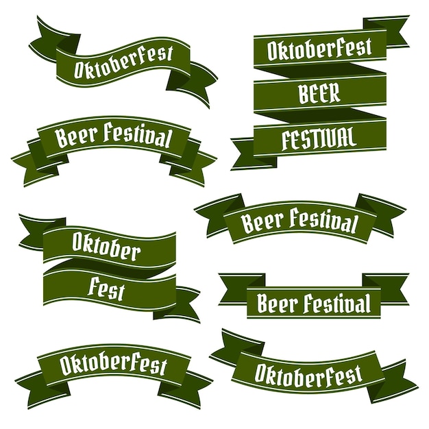 Free vector oktoberfest ribbons collection