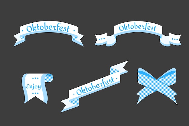 Free vector oktoberfest ribbons collection