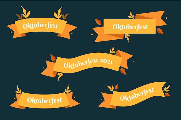 Бесплатное векторное изображение Коллекция лент октоберфест