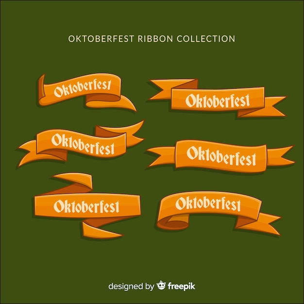 Бесплатное векторное изображение Набор лент oktoberfest