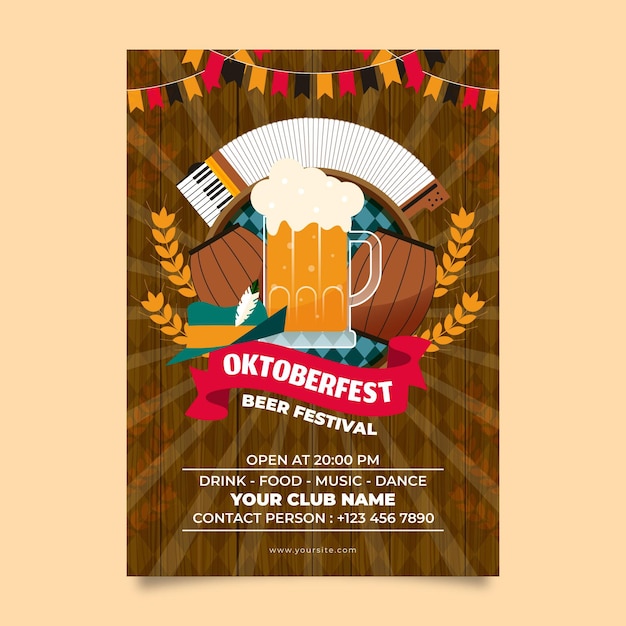 Modello di poster verticale dell'oktoberfest