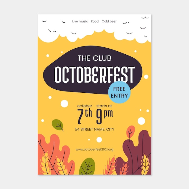 Free vector oktoberfest vertical poster template