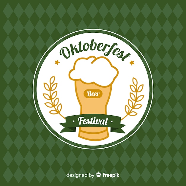 Free vector oktoberfest vintage background with jars of beer