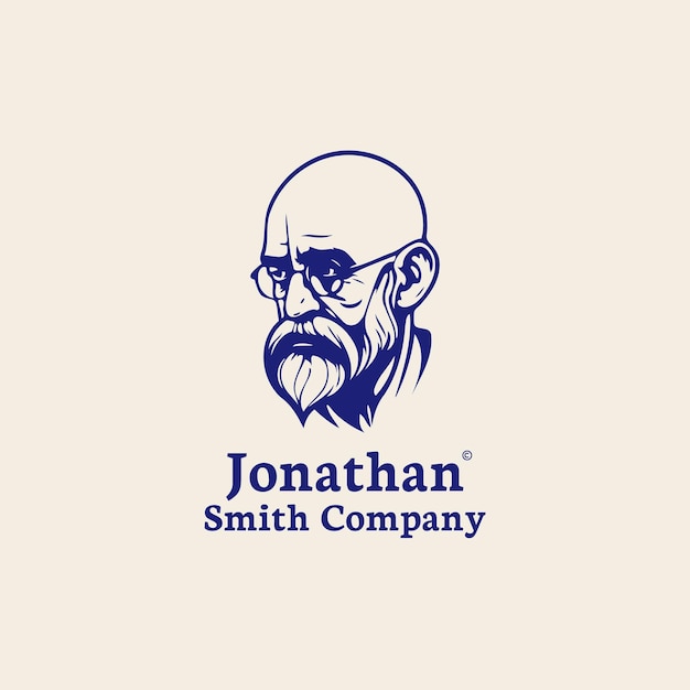 Free vector old bald man logo design