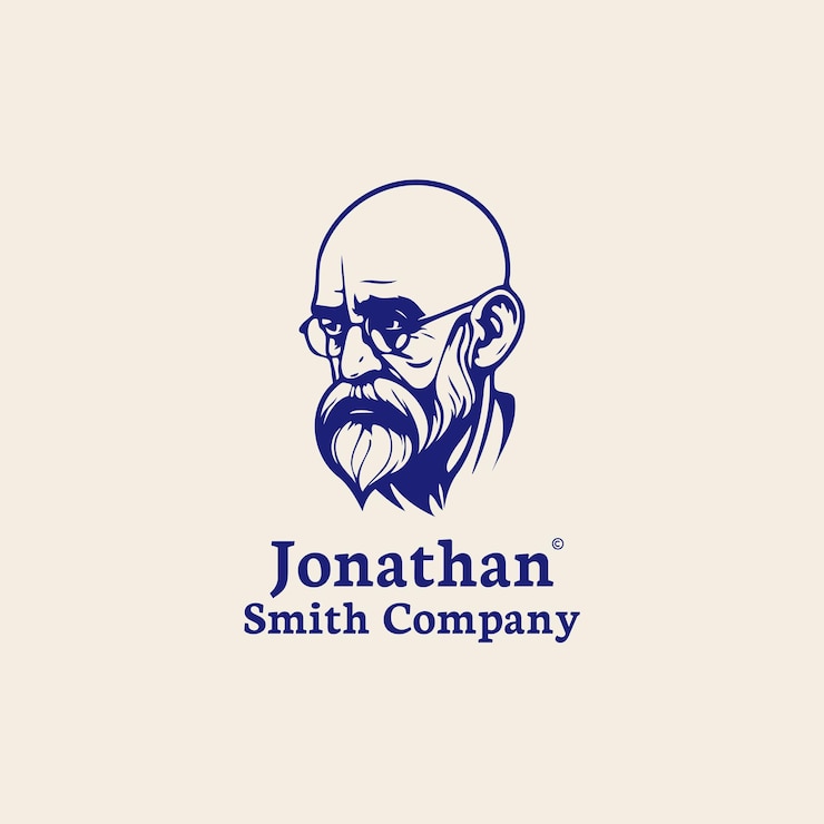 Free Vector old bald man logo design