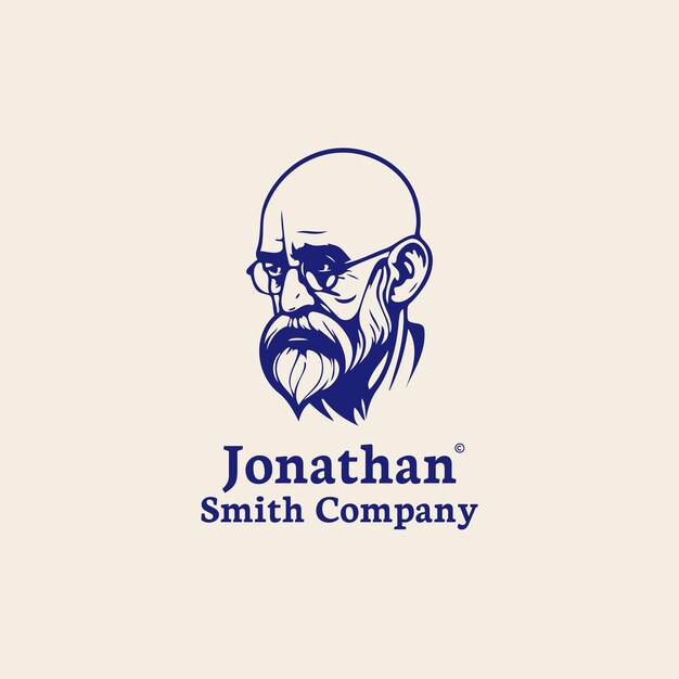 Old Bald Man Logo Design