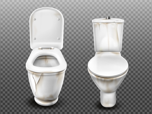 Free vector old broken dirty toilet bowl