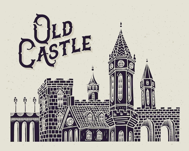 Free vector old castle illustration