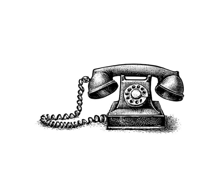 Free Vector old home telephone icon hand drawn sketch vector background