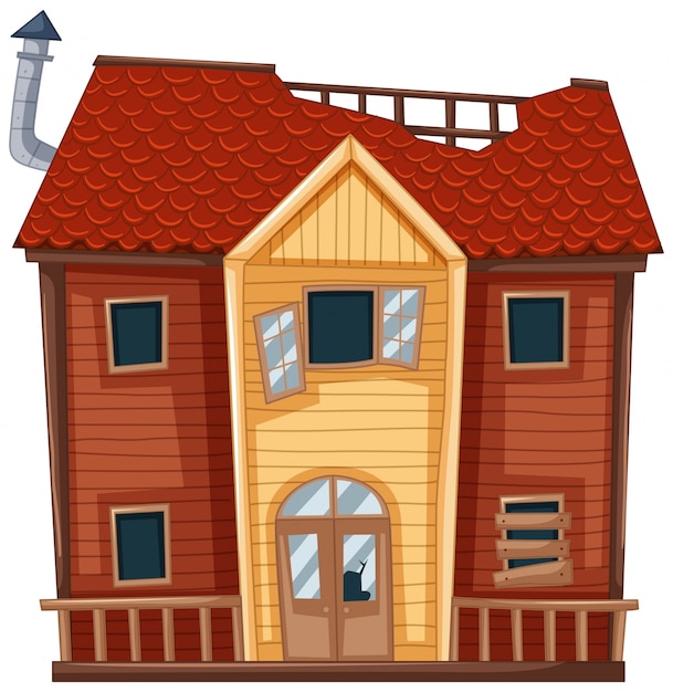 Free vector old house in red color