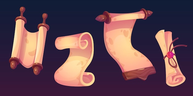 Old magic parchment paper scroll game ui icon