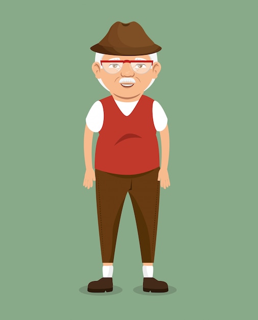 Free vector old man character avatar icon