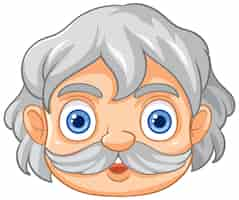 Free vector old man face cartoon