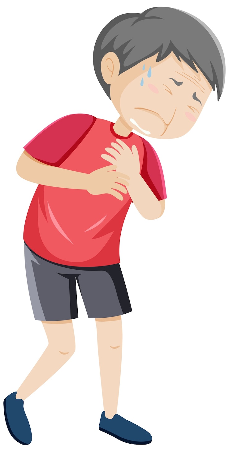 मुफ़्त वेक्टर old man having chest pain