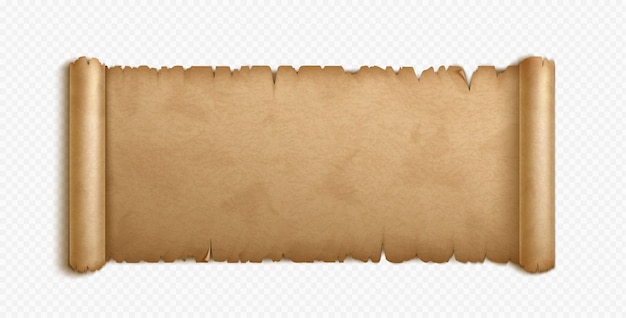 오래된 종이나 양피지 두루마리 고대 파피루스