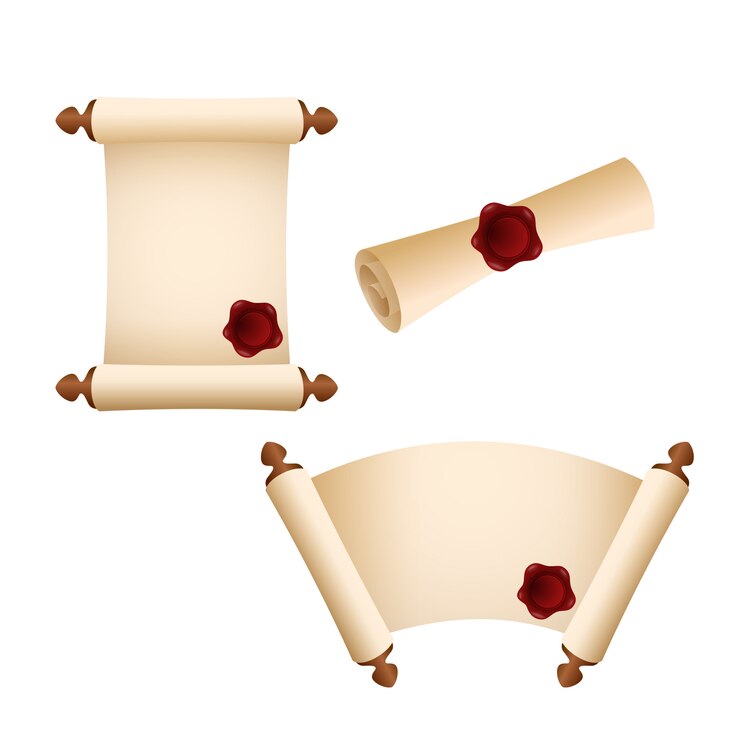 Free Vector old parchment paper scroll
