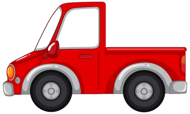 Free vector old red truck on white background