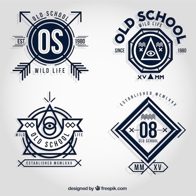 Free vector old school badges