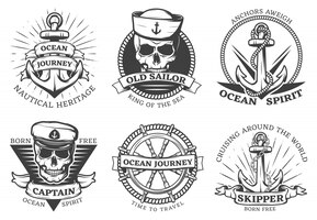 Free vector old tattoo anchor set