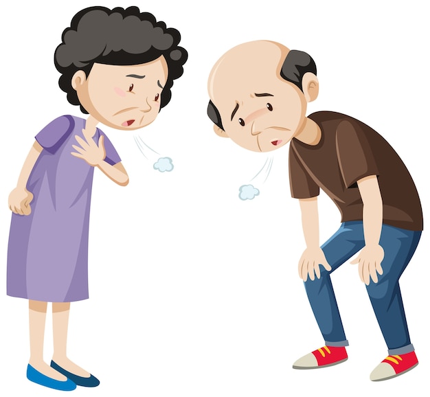 Free vector old tired couple cartoon character