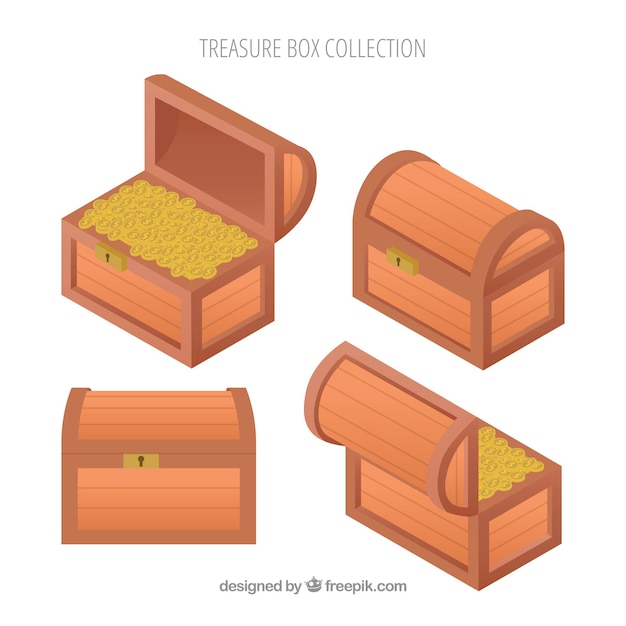 Premium Vector  Chest animation empty treasure box open and closed  medieval ancient wooden cartoon chests game old pirate treasures lock boxes  for gold isolated neat vector icon