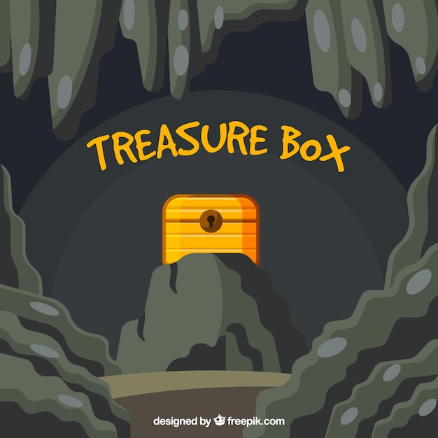 Free vector old treasure chest with flat design