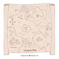 Free vector old treasure map background