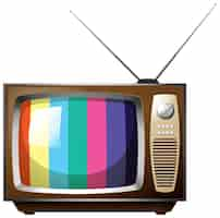 Free vector old vintage television isolated