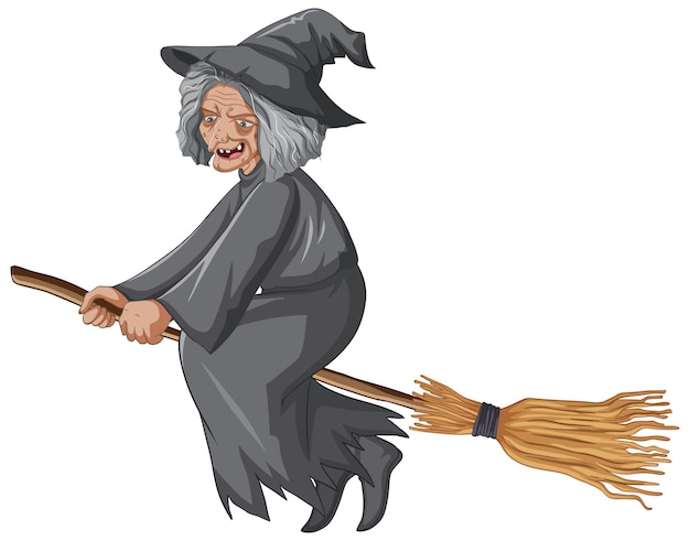 Старая ведьма на метле