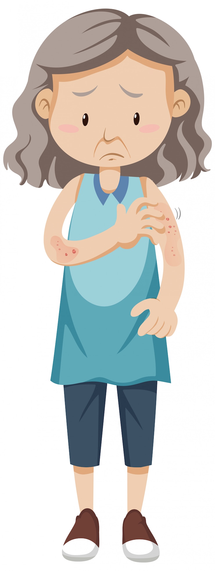 Free Vector old woman having skin rash