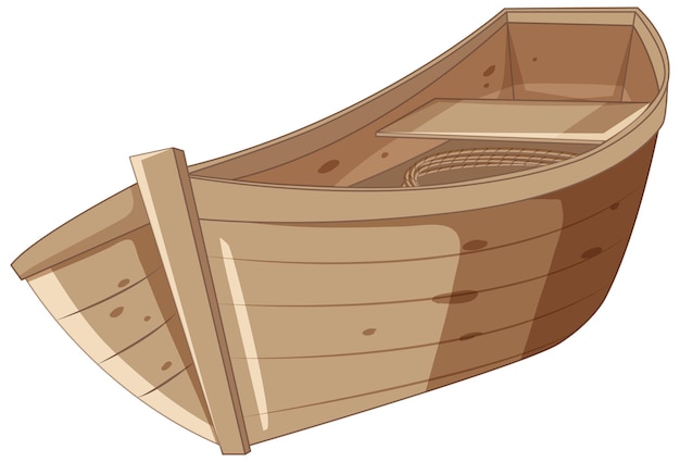 An old wooden boat on white background
