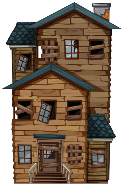 Old wooden house with chimney