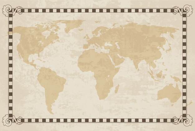 レトロな世界地図 無料のベクター