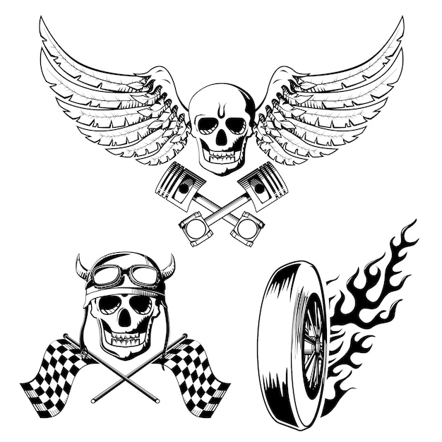 Oldschool tattoos set