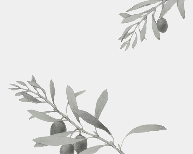 Free vector olive branch on a christmas card