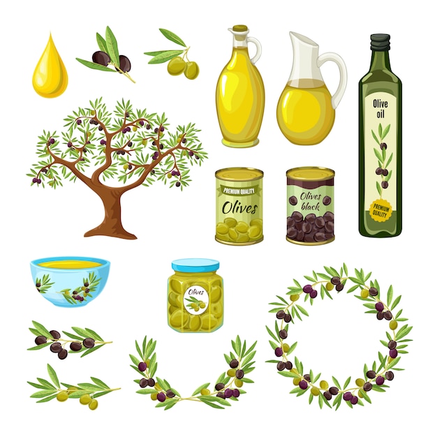 Free vector olive icon set