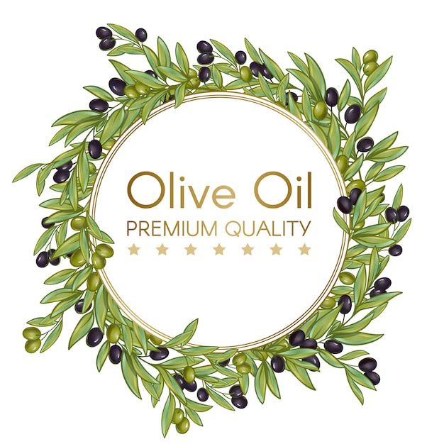 Olive Oil Round Wreath for label