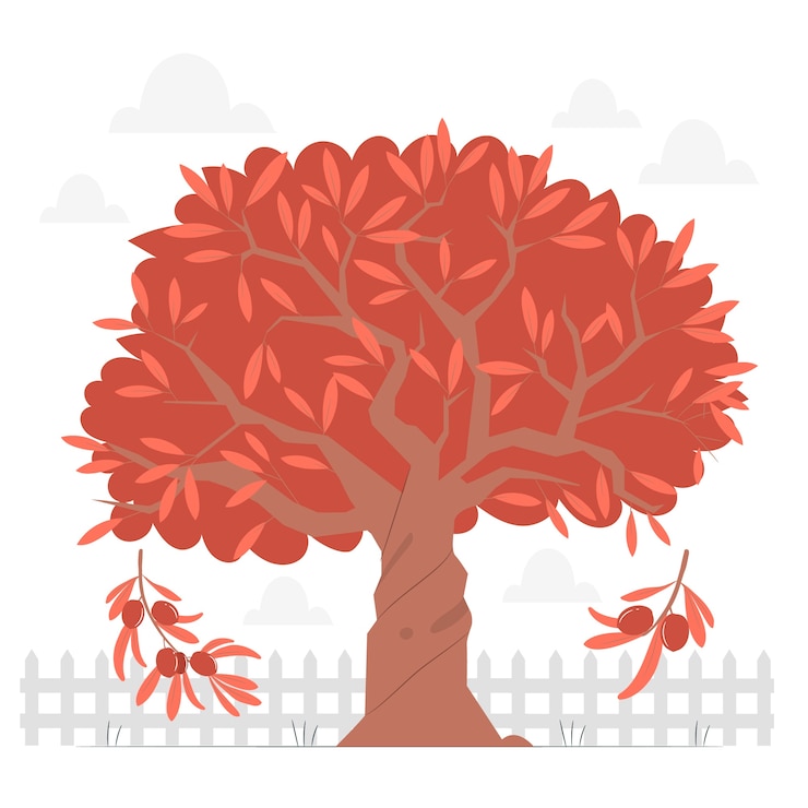 Free Vector olive tree concept illustration