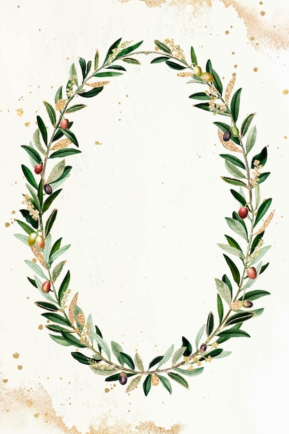 Olive wreath design element vector