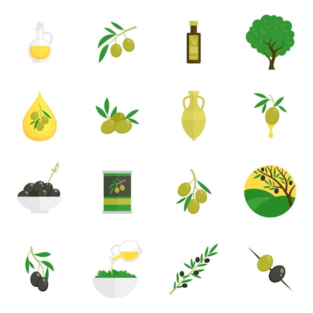 Olives icons flat